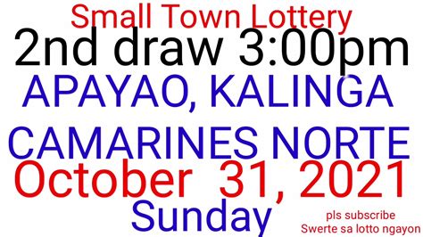 stl apayao|STL Apayao Results October 1 to 31, 2023.